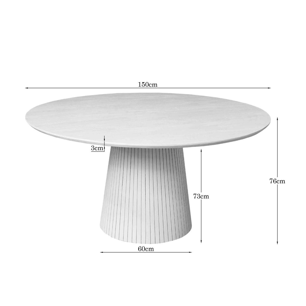 Eettafel Solana Mangohout Bruin Rond 150cm Starfurn