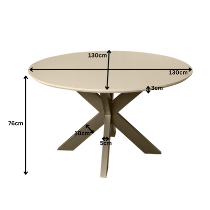Eettafel Madison Mangohout Zand Rond 130cm Starfurn