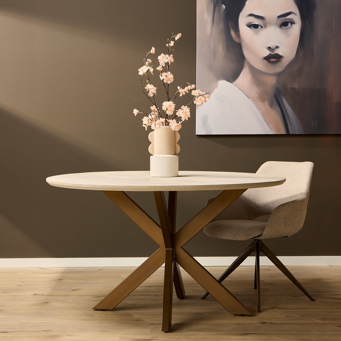 Eettafel Madison Mangohout Zand Rond 150cm Starfurn