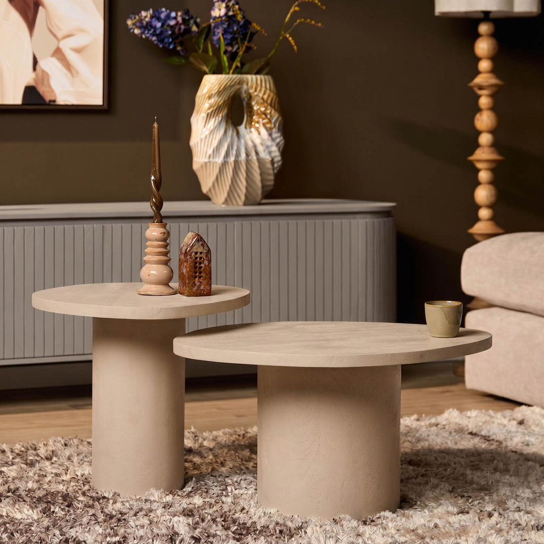 Salontafels Mirre Mangohout Zand Set van 2 Starfurn