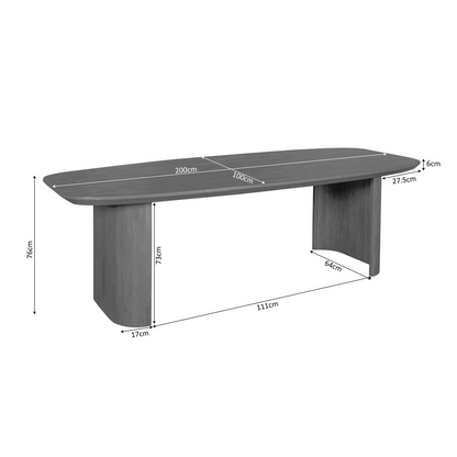 Eettafel Maré Mangohout Bruin 200cm Starfurn