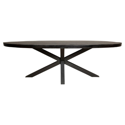 Eettafel Denver Mangohout Zwart Ovaal 240cm Starfurn