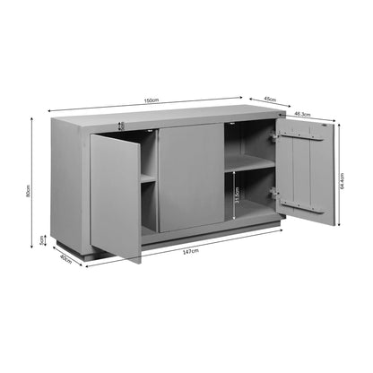 Dressoir Brussel Mangohout Bruin 3 Deuren 150cm Starfurn
