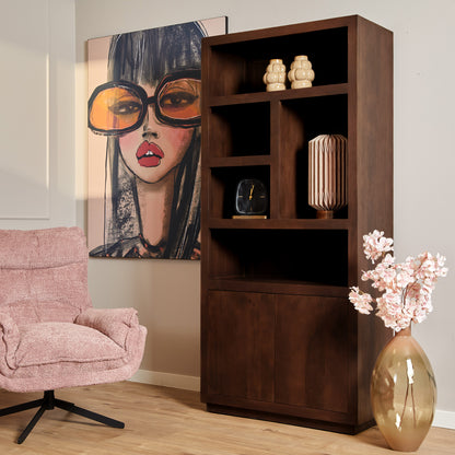 Vakkenkast Brussel Mangohout Bruin 90cm Starfurn