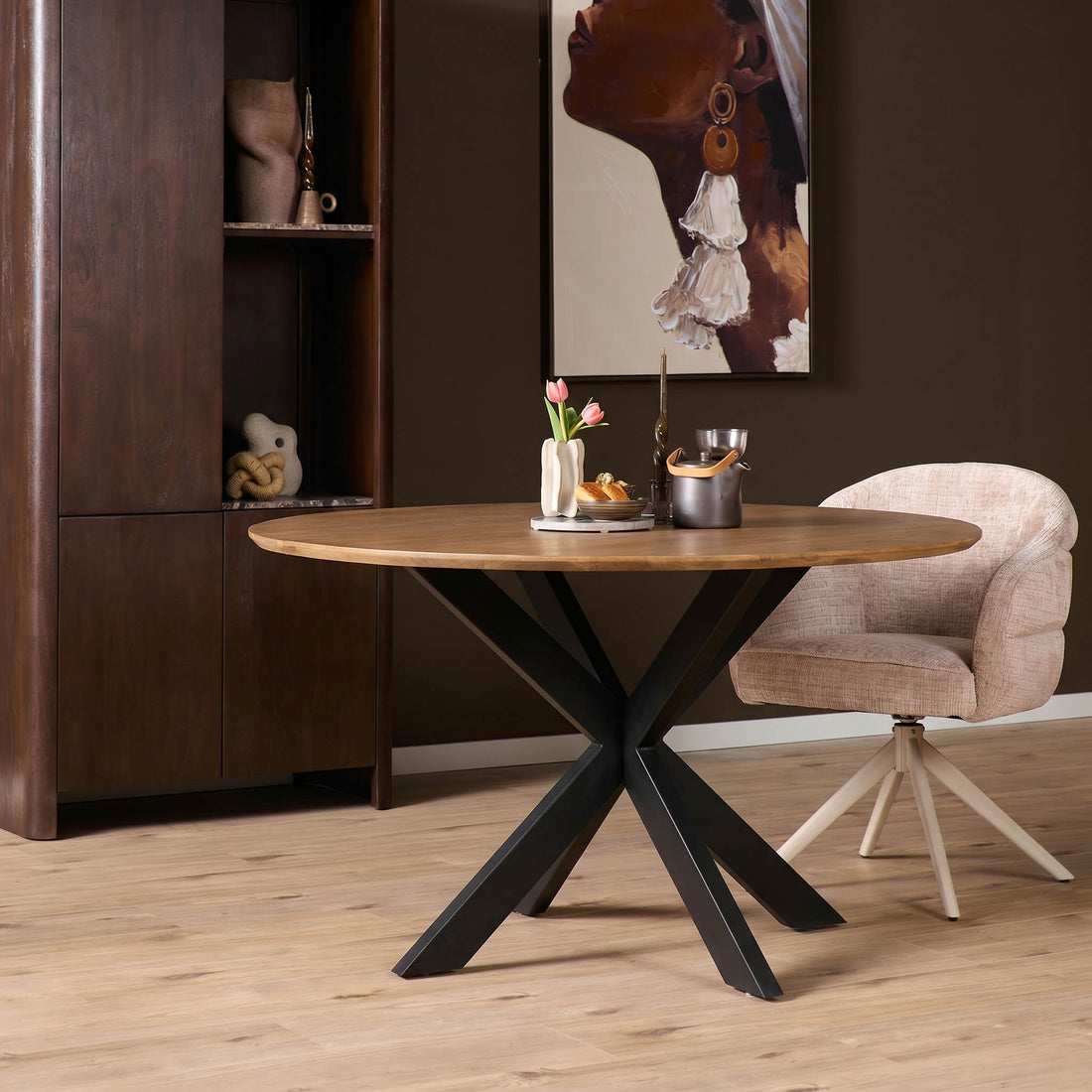 Eettafel Madison Mangohout Naturel Rond 110cm Starfurn