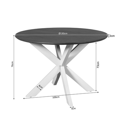 Eettafel Madison Mangohout Naturel Rond 130cm Starfurn