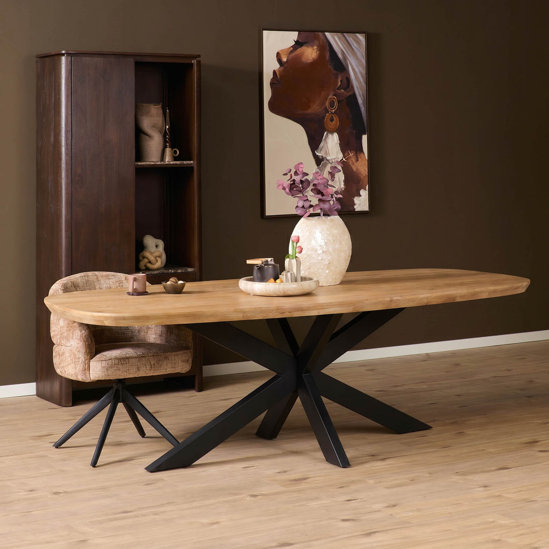 Eettafel Madison Mangohout Naturel Deens Ovaal 200cm Starfurn
