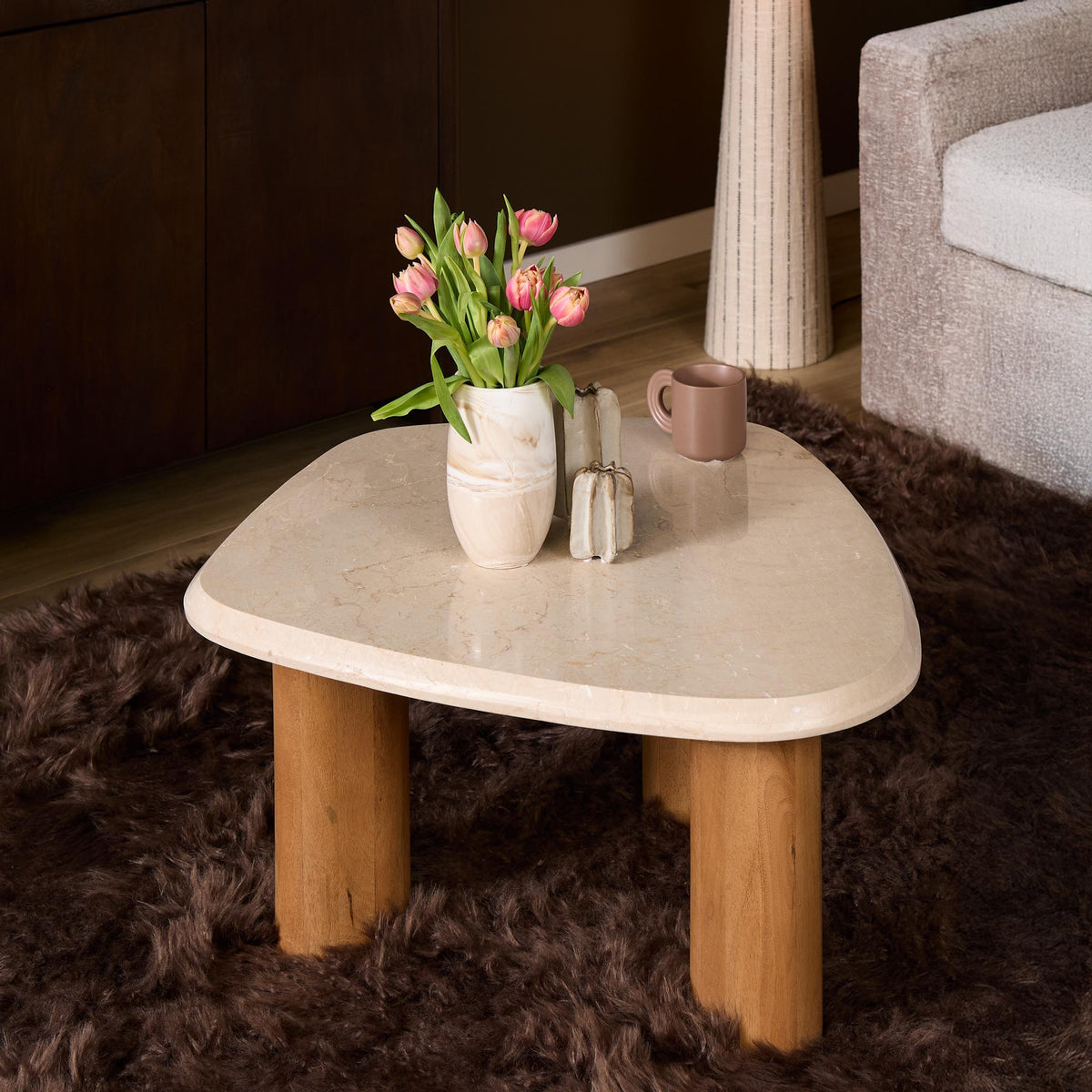 Salontafel Nuvé Botticino Marmer Naturel 84cm Starfurn