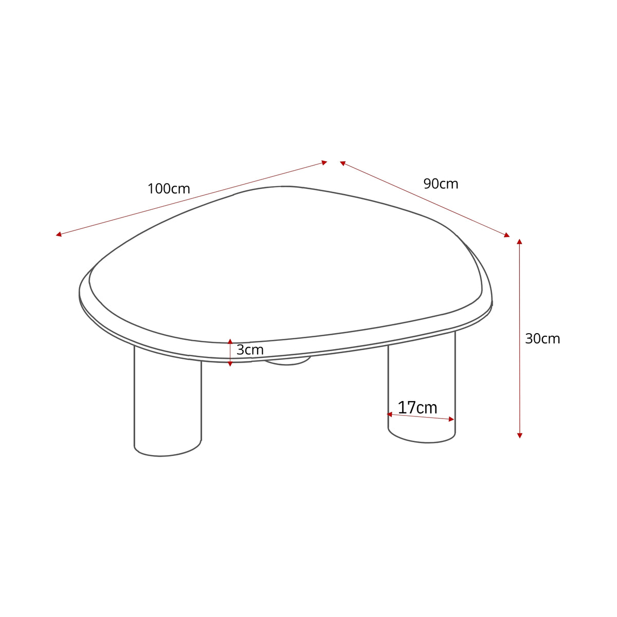Salontafel Nuvé Botticino Marmer Naturel 100cm Starfurn