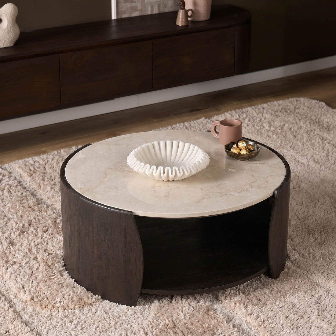 Salontafel Rune Botticino Marmer 80cm Starfurn