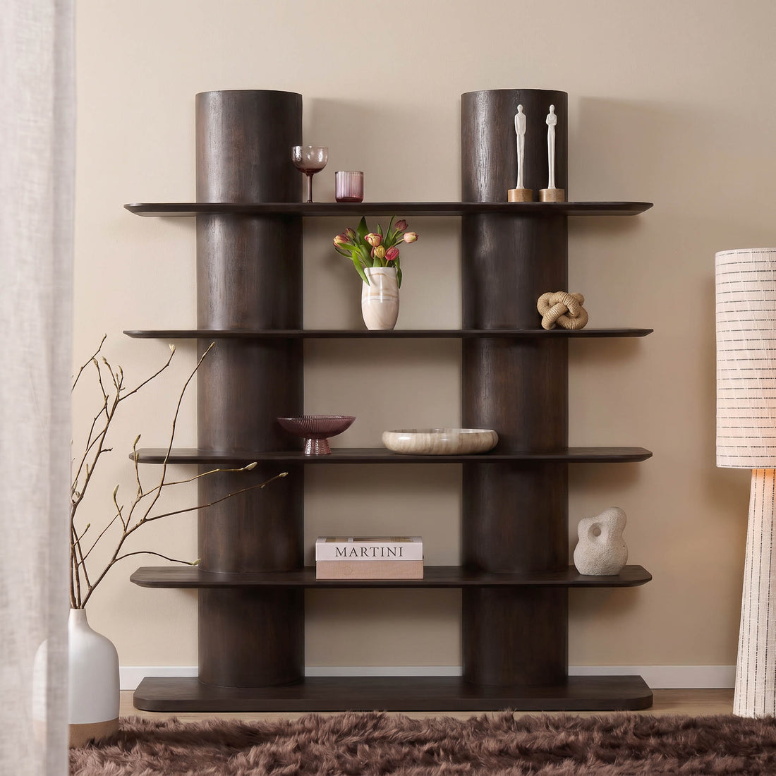 Boekenkast Finn Mangohout Bruin 180cm Starfurn