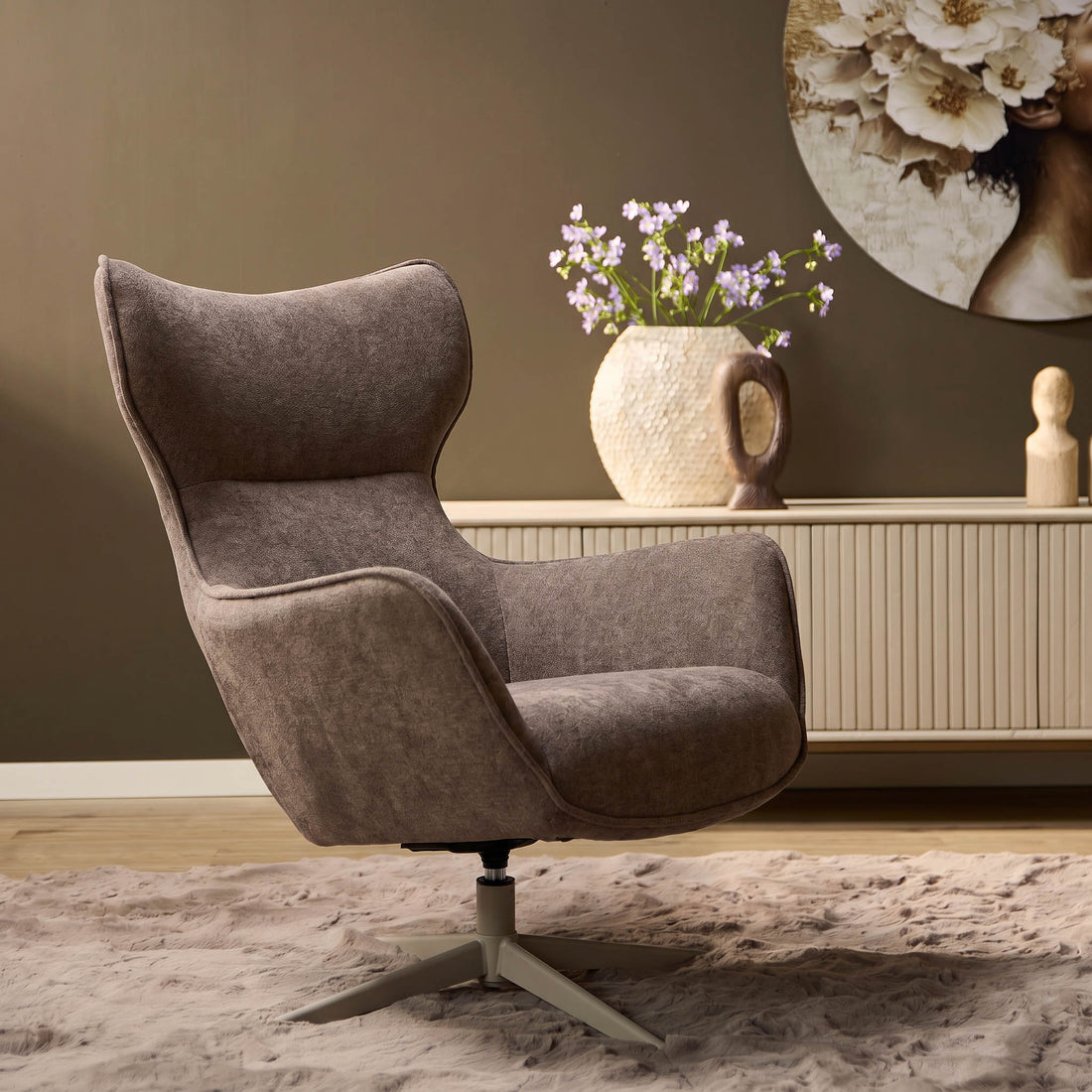 Fauteuil Julia Stof Bruin Starfurn