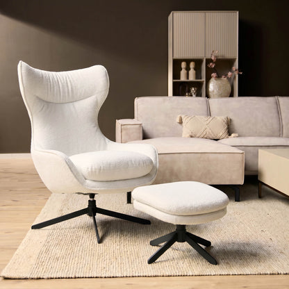 Fauteuil Olivia Draaibaar Stof Off White Starfurn