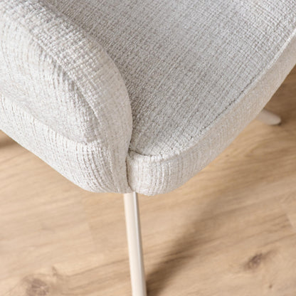 Eetkamerstoel Bella Stof Off White Met Armleuning Starfurn