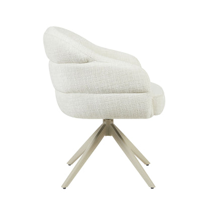 Eetkamerstoel Bella Stof Off White Met Armleuning Starfurn