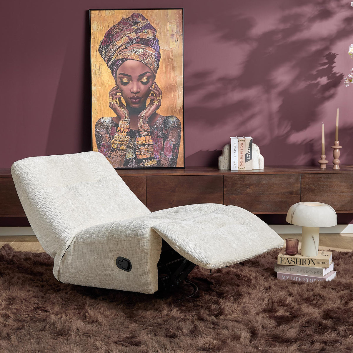Relaxfauteuil Chill Stof Off White Starfurn