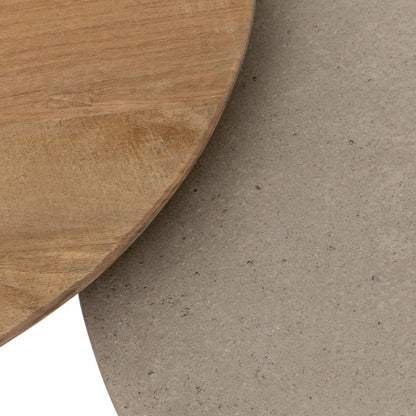 DTP Home Salontafel Nova Set van 2 Teakhout + Travertin