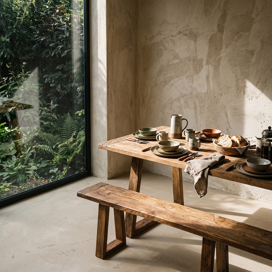 Teakhouten Eettafel Farmwood 200cm Raw Materials