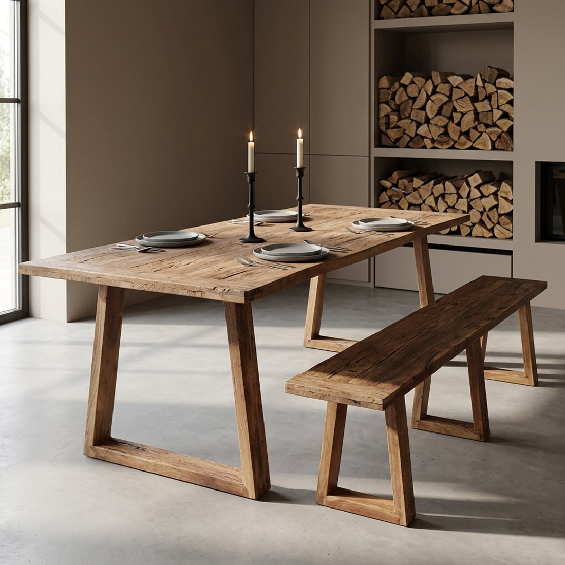 Teakhouten Eettafel Farmwood 200cm Raw Materials