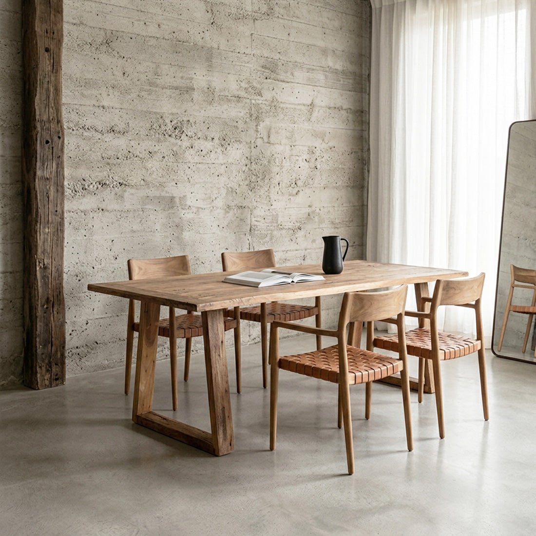 Teakhouten Eettafel Farmwood 200cm Raw Materials