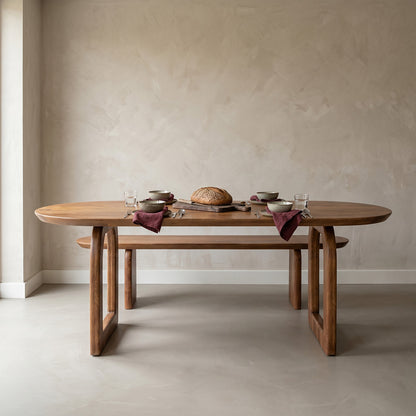Bullnose Eettafel Open Bruin 180cm Raw Materials