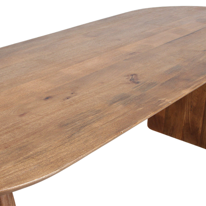 Bullnose Eettafel Open Bruin 180cm Raw Materials