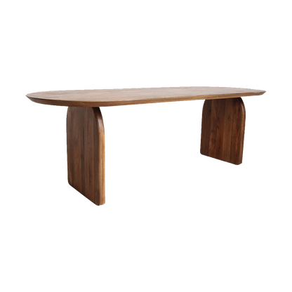 Bullnose Eettafel Gesloten Bruin 180cm Raw Materials