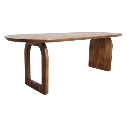 Bullnose Eettafel Mix Bruin 200cm Raw Materials