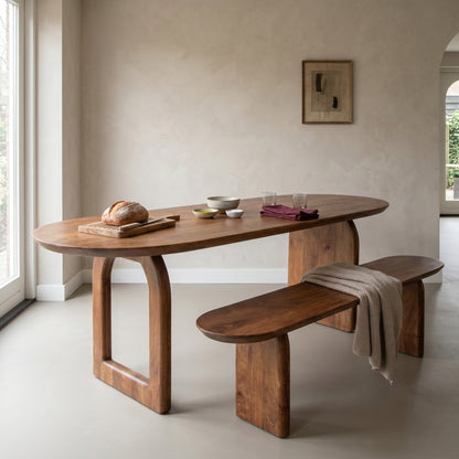 Bullnose Eettafel Mix Bruin 200cm Raw Materials