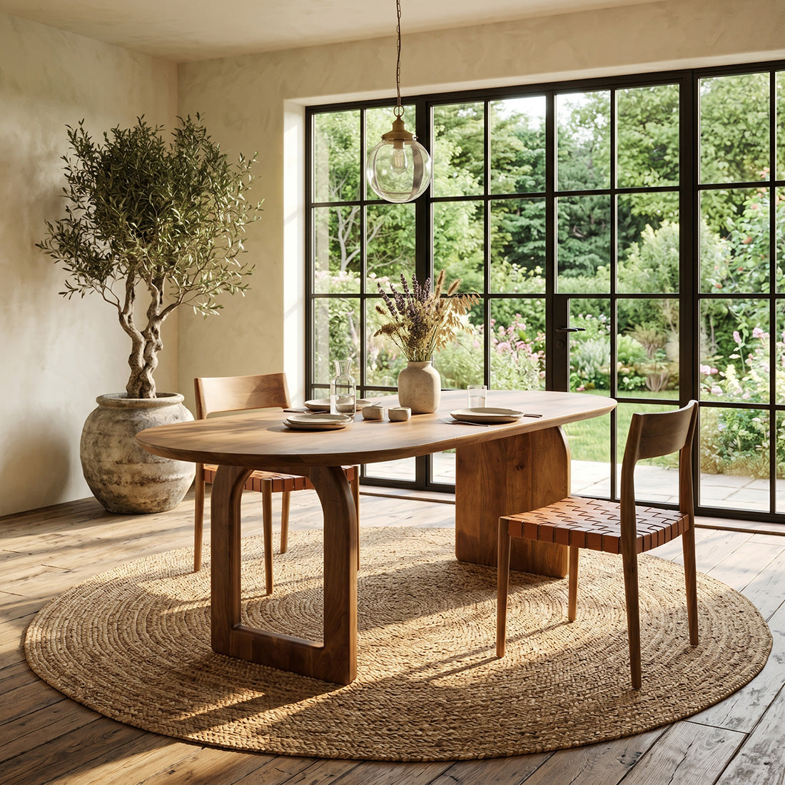 Bullnose Eettafel Mix Bruin 200cm Raw Materials