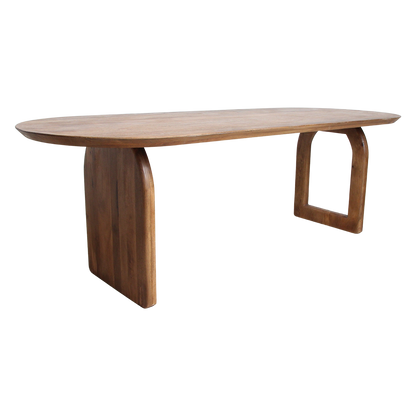 Bullnose Eettafel Mix Bruin 200cm Raw Materials