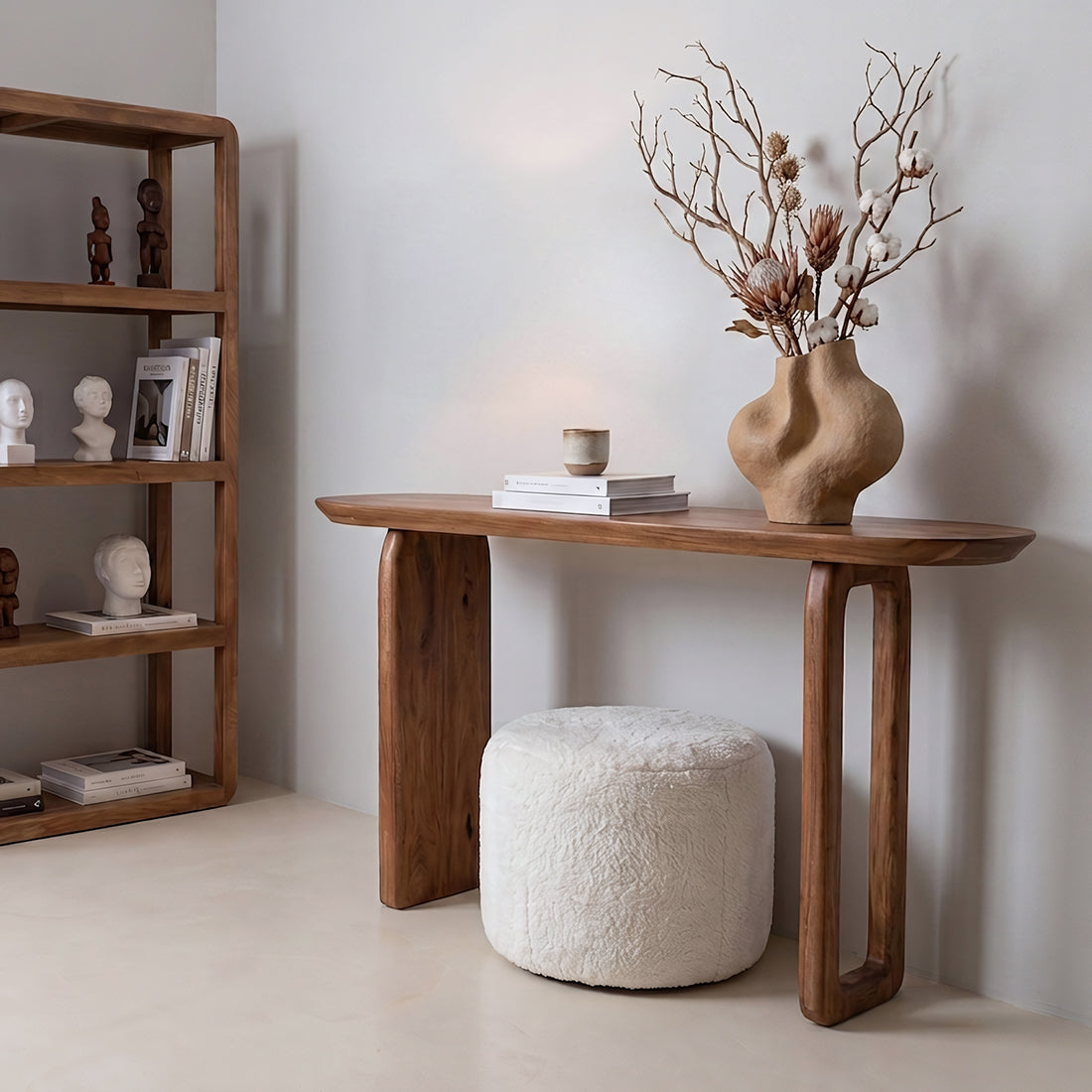 Bullnose Konsolentisch Braun Raw Materials