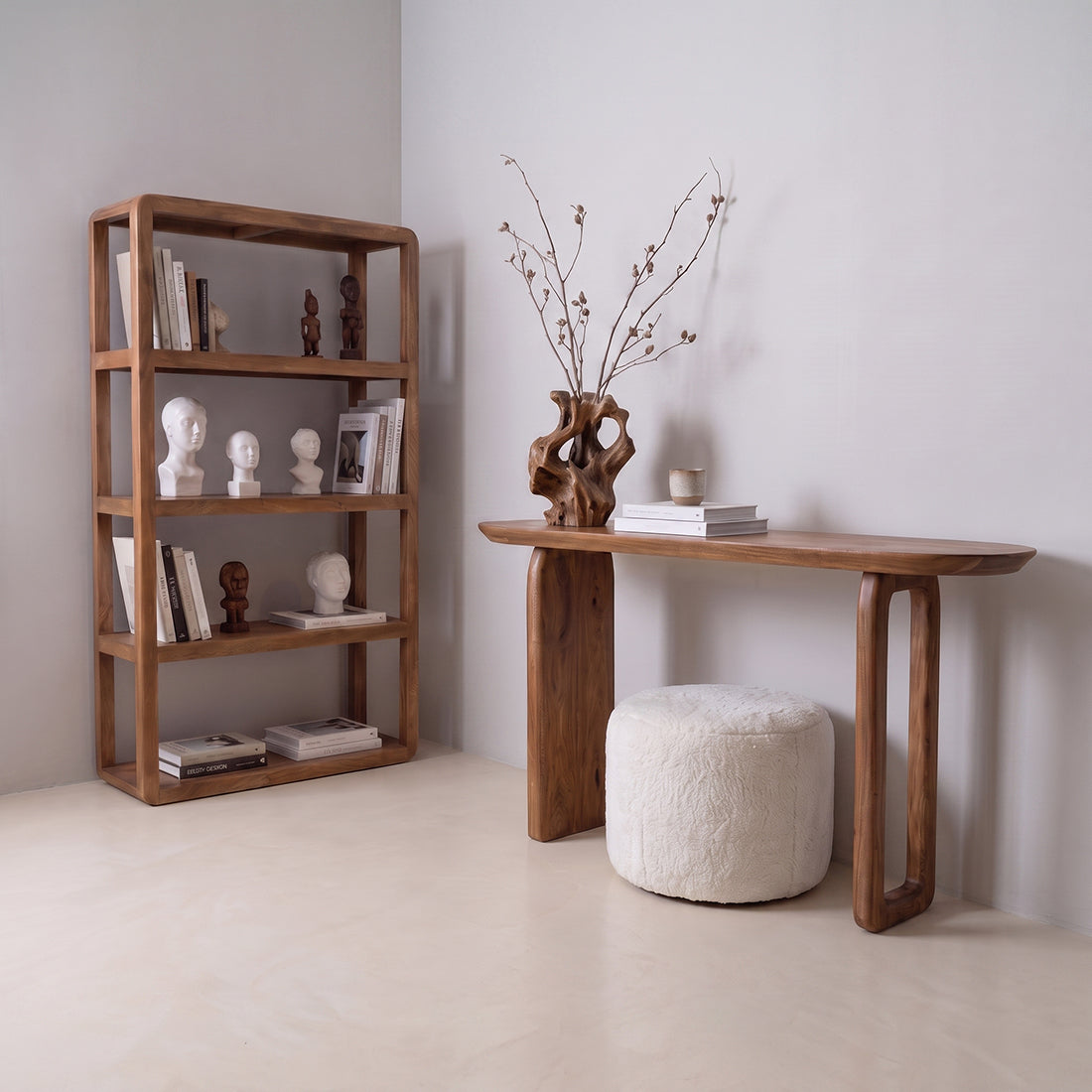 Bullnose Konsolentisch Braun Raw Materials