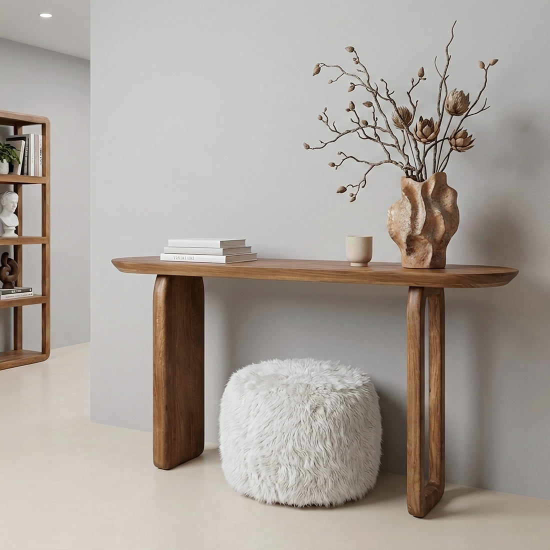 Bullnose Konsolentisch Braun Raw Materials