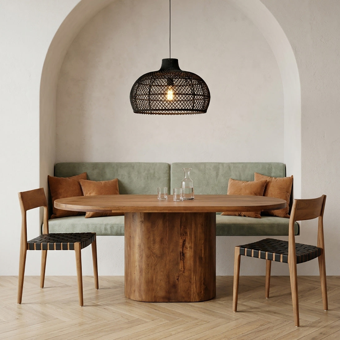 Eettafel Bullnose Oblong Ovaal Mangohout 240cm Raw Materials