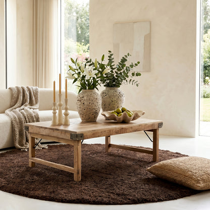 Limewash Inklapbare Salontafel Raw Materials