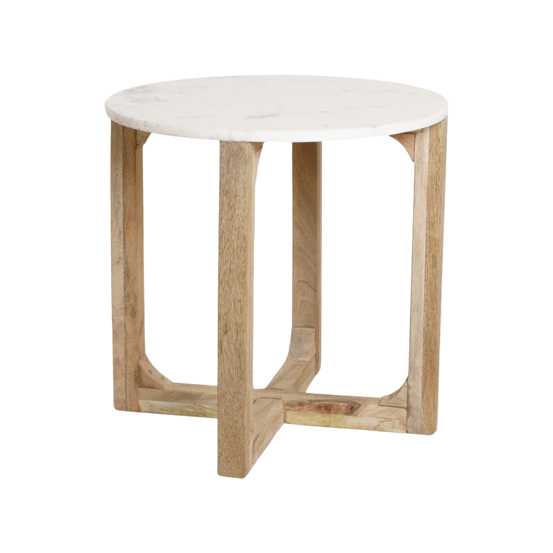 Marmeren bijzettafel Rond Wit Raw Materials