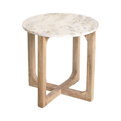 Marmeren bijzettafel Créme - 50x50x50 cm Raw Materials