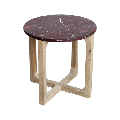 Marmeren bijzettafel rond ‘Cherry’ Raw Materials