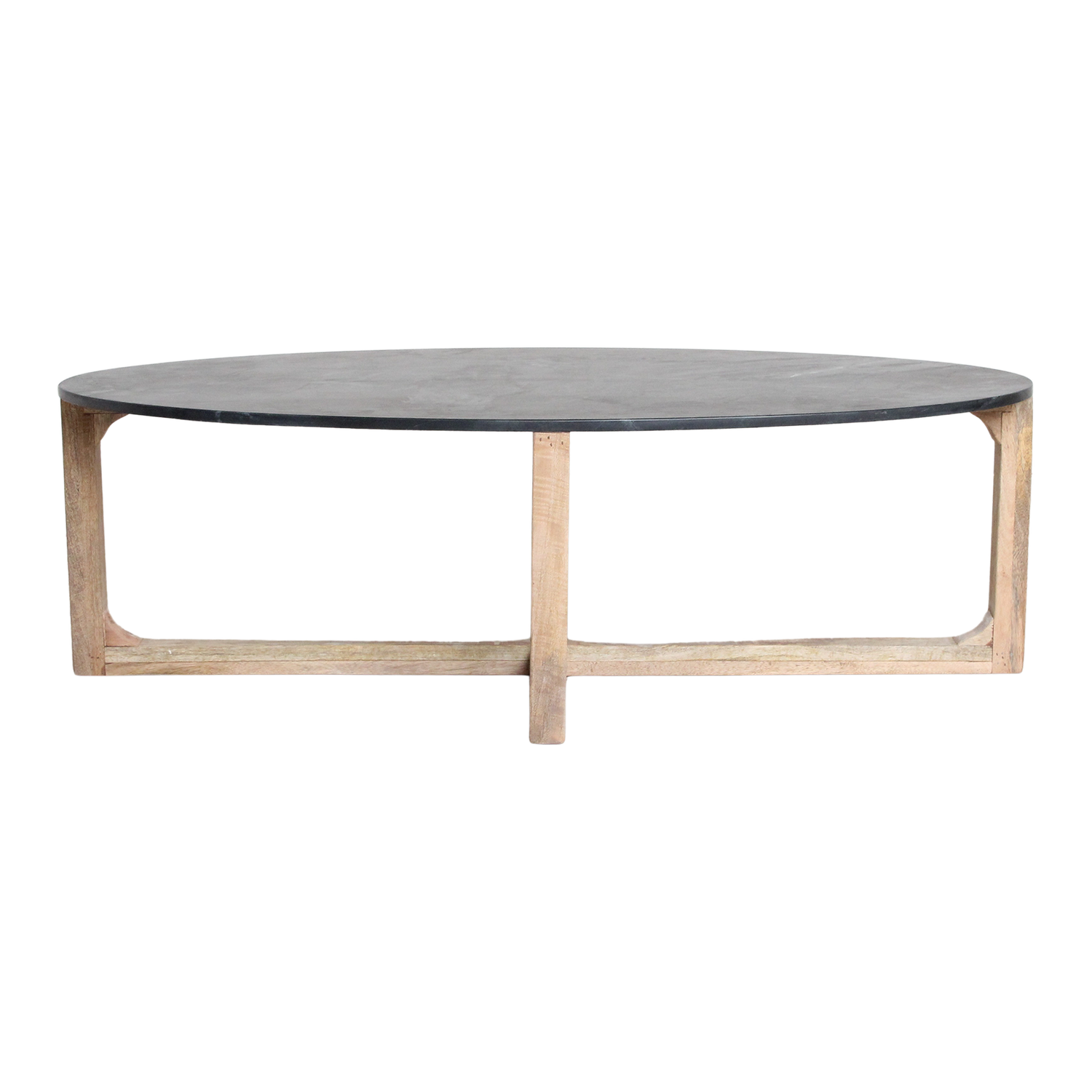 Marmeren Salontafel Ovaal Zwart Raw Materials