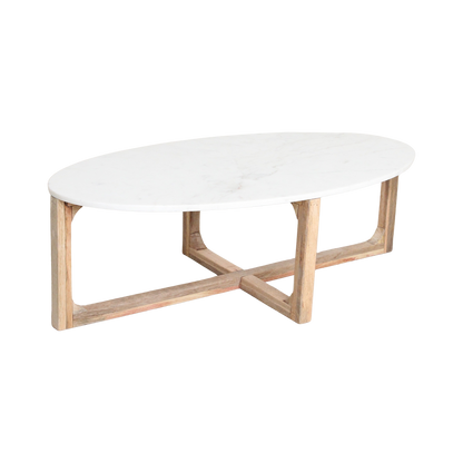 Salontafel Marmer Ovaal Wit Raw Materials