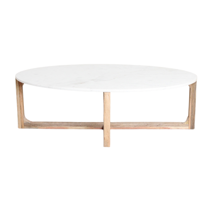 Salontafel Marmer Ovaal Wit Raw Materials