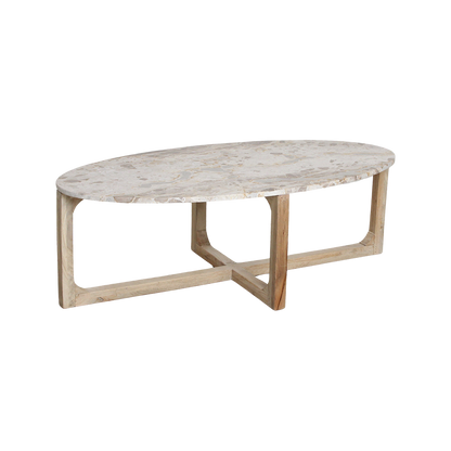 Marmeren Salontafel Ovaal Crème Raw Materials
