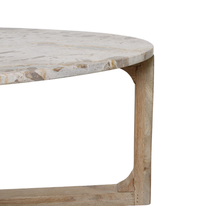 Marmeren Salontafel Ovaal Crème Raw Materials