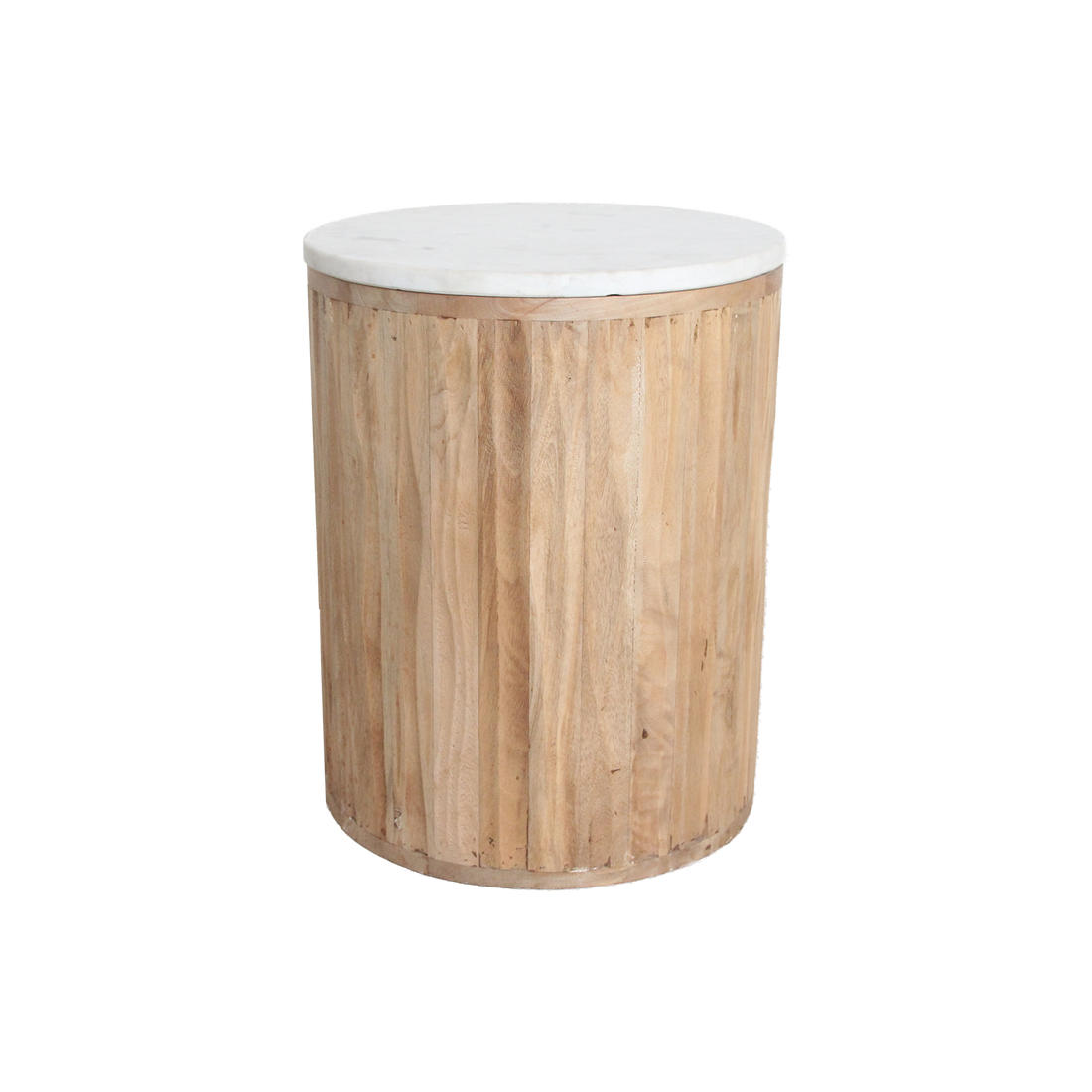 Ronde Bijzettafel Malakka Marmer Wit Raw Materials