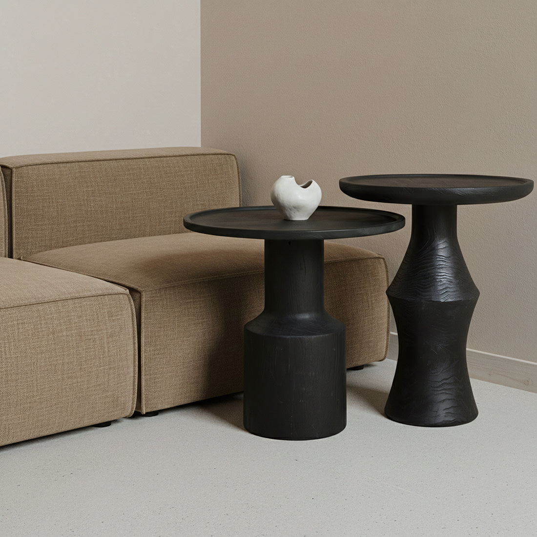 Bijzettafel Nero Midnight Raw Materials