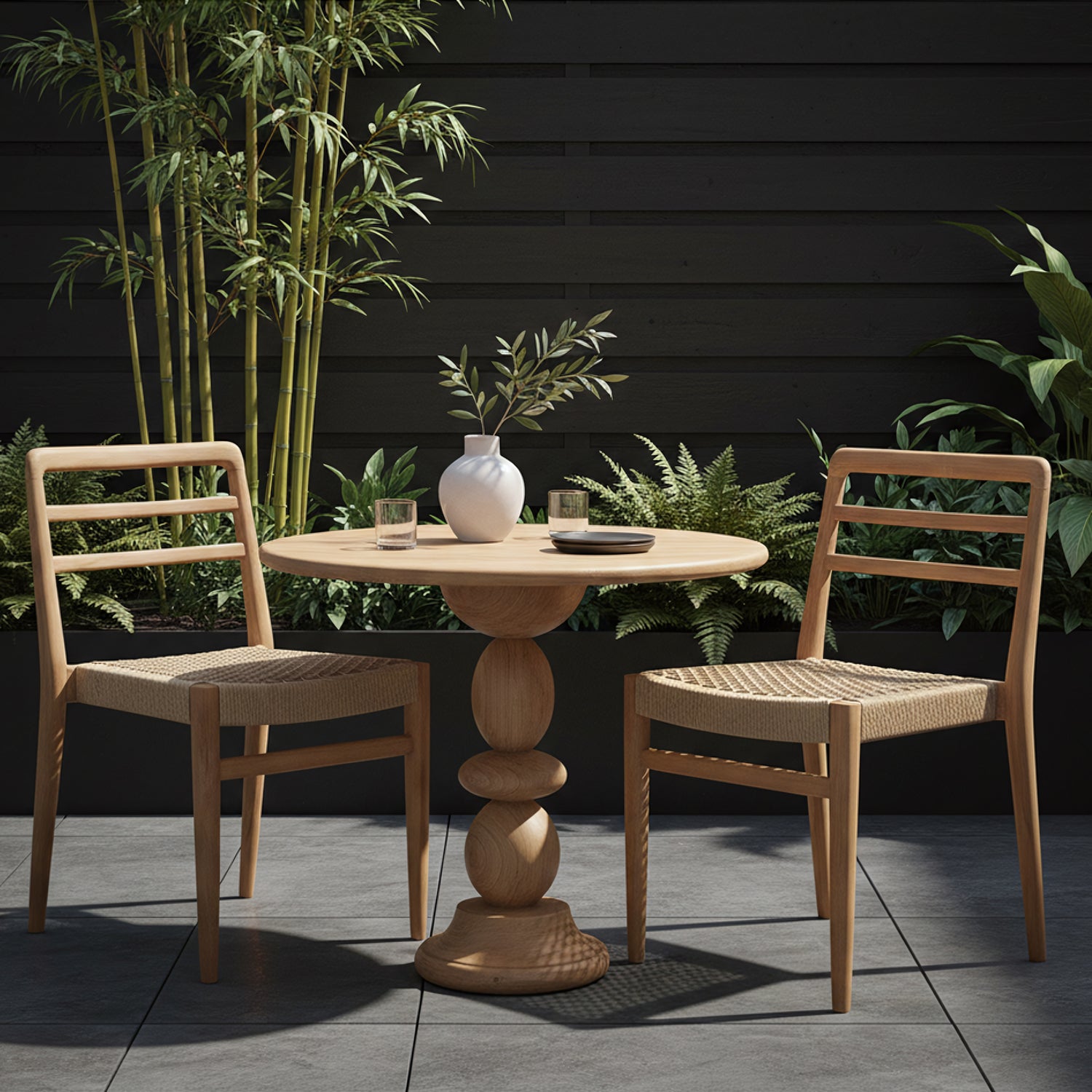Tao teakhouten outdoor bistro tafel Ø 69cm Raw Materials