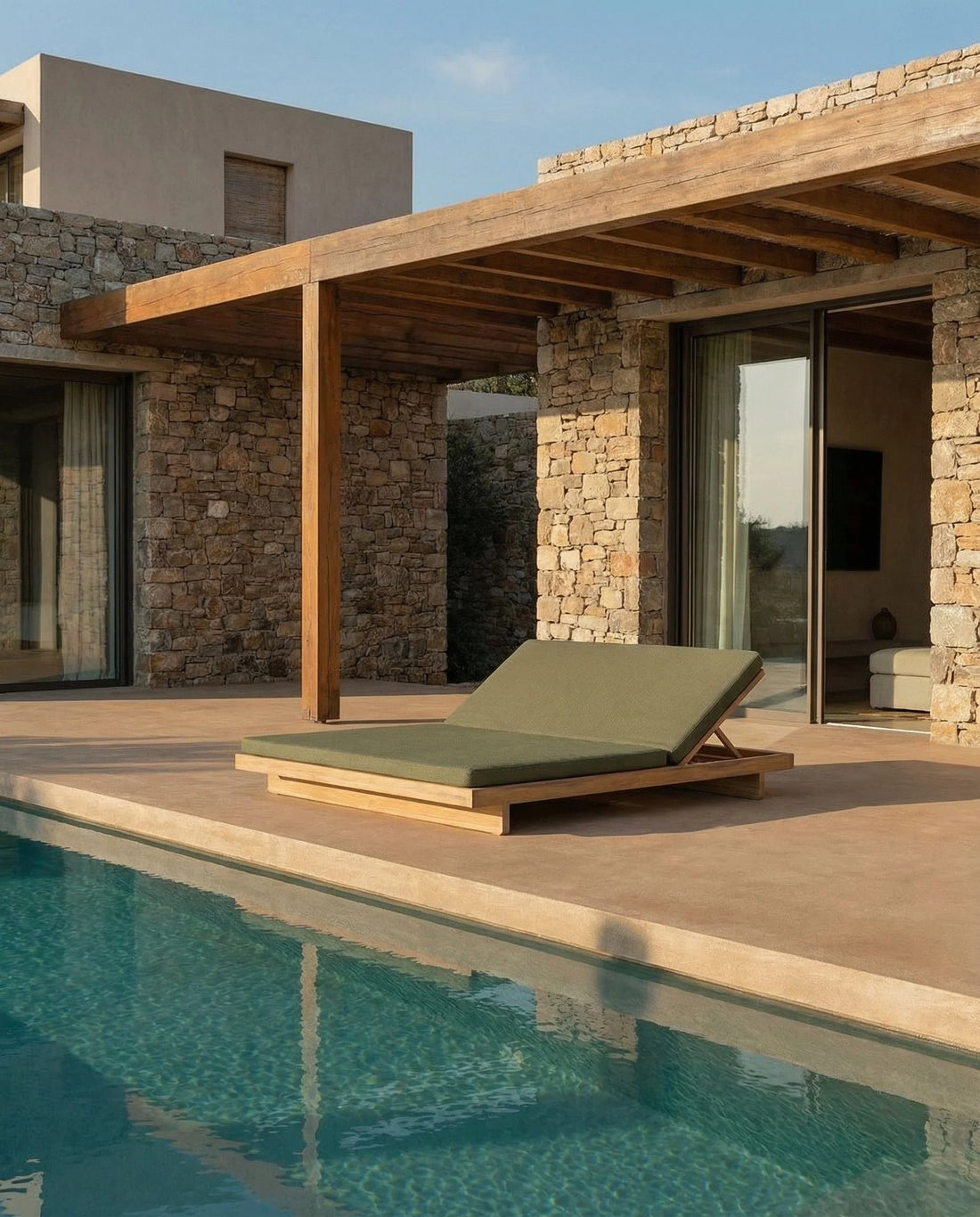 Tweepersoons Loungebed Pantai Gerecycled Teakhout Green Alga Bazar Bizar2