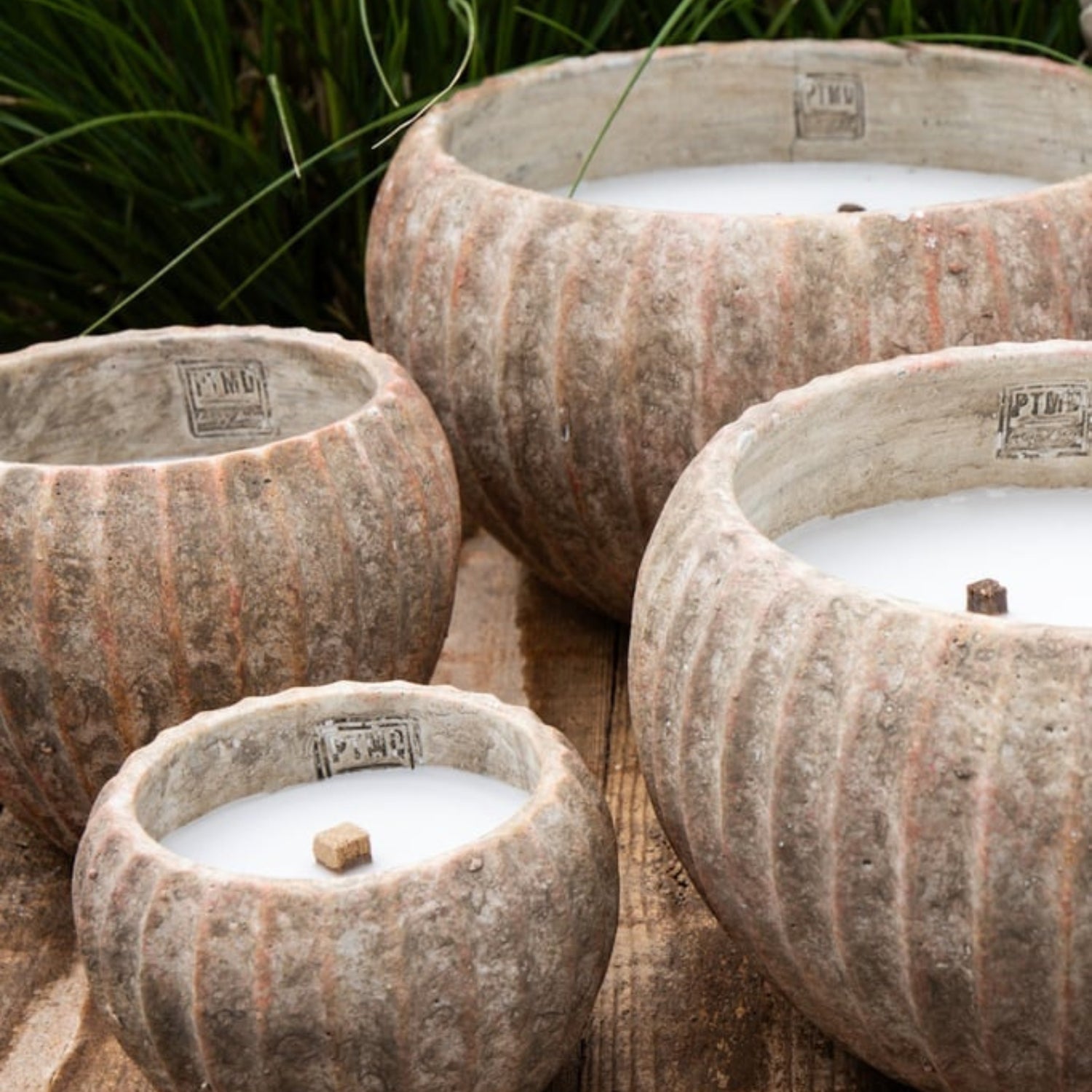 Yasmeene Cement Buitenkaars Crème Ø16cm PTMD