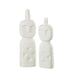 Afrikaans Gerkefd Figuur Hout Wit Set van 2 - Beeld - J-Line - livinglovely.nl